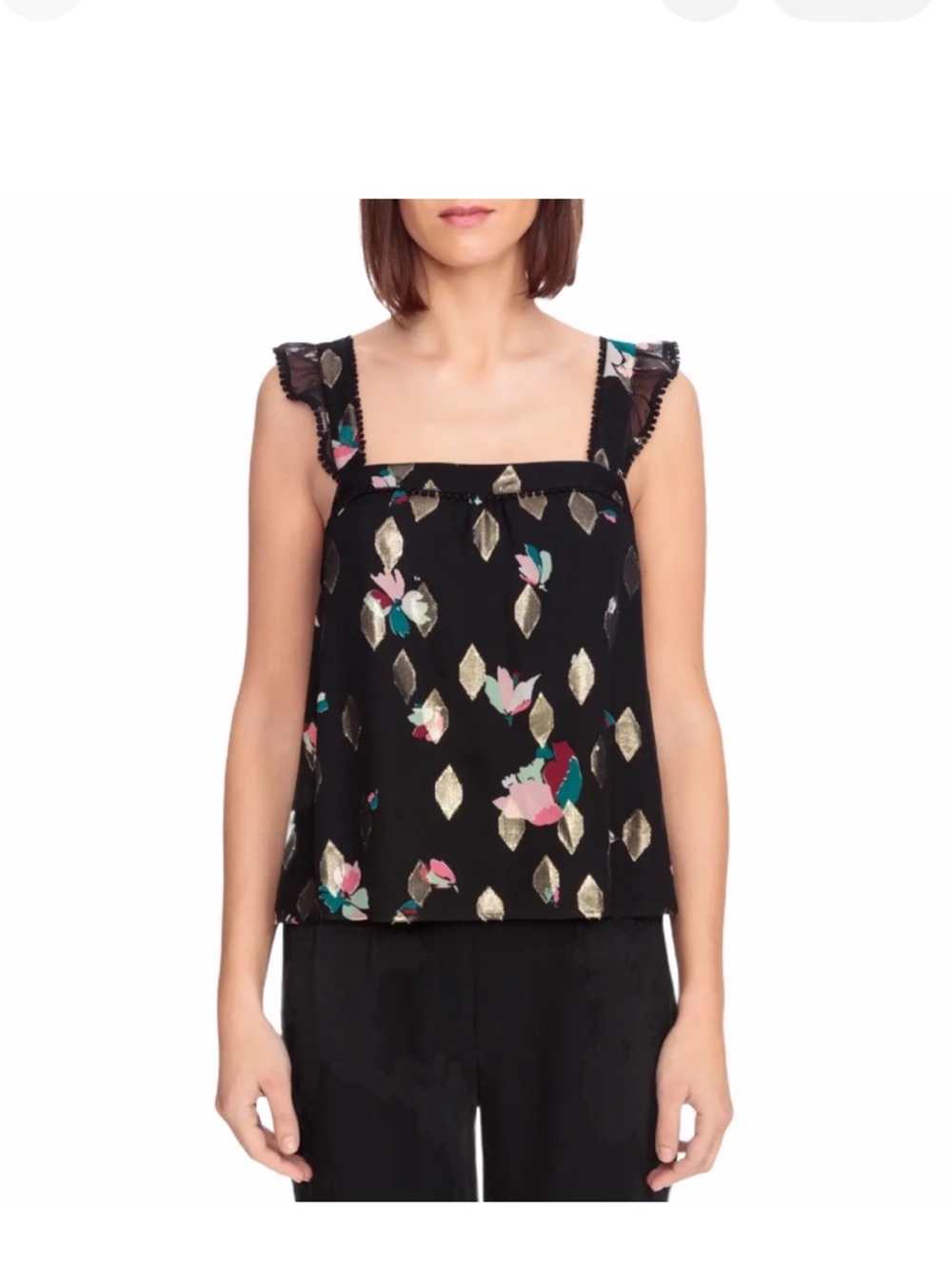 Sézane solo Abby blouse metallic floral
